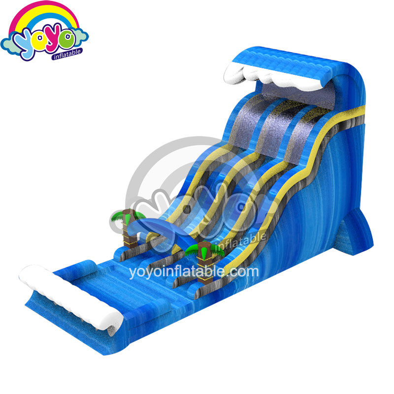 24ft Blue Marble Coconut Tree Inflatable Water Slide YNWSL-2005 (1)