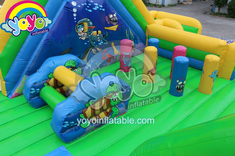 Piranha and Shark Inflatable Water Slide With pool YWSL-16028 (4)