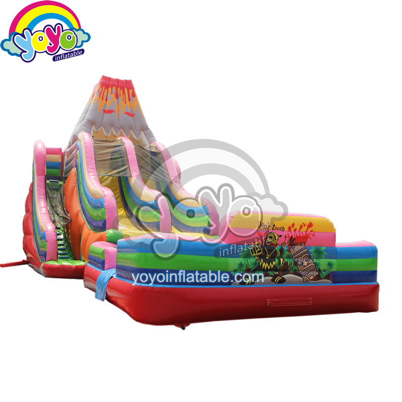 YY-DSL18003 (1) 27' H Volcano Inflatable Dual Slide with Pool YY-DSL18003