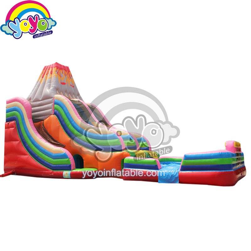 YY-DSL18003 (3) 27' H Volcano Inflatable Dual Slide with Pool YY-DSL18003