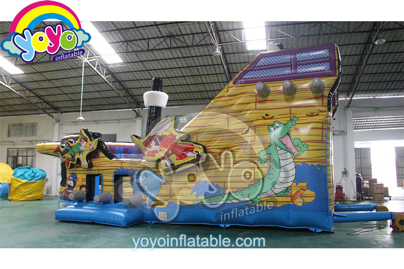 YY-DSL18018 (4) 20ft H Peter Pan Pirate Ship Inflatable Slide YY-DSL18018