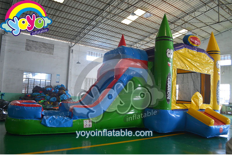 YY-WCO15106 (2) 28ft Colorful Crayon Inflatable Wet/Dry Combo YY-WCO15106