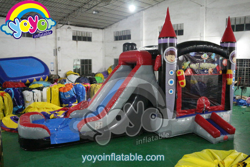YY-WCO16015 (3) 28ft Space Rocket Inflatable Castle Wet/Dry Combo YY-WCO16015
