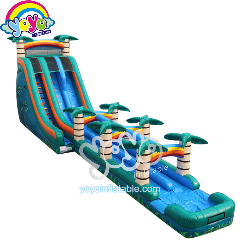 YY-WSL16018 (1) 22ft H Tropical Trees Inflatable Slip and Slide YY-WSL16018