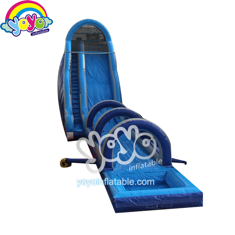 YY-WSL16052 (4) 28ft H Blue Inflatable Single Water Slip N Slide YY-WSL16052