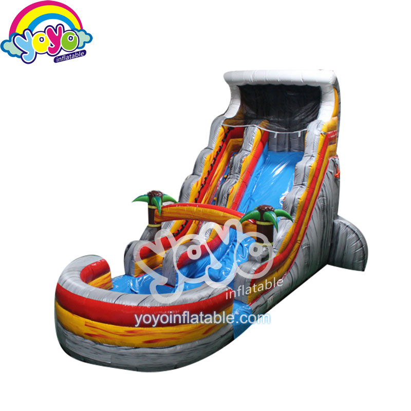 YY-WSL19002 (1) 18ft H Yellow Orange Gray Inflatable Water Slide YY-WSL19002