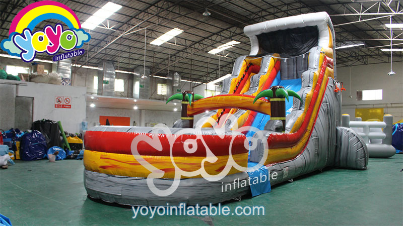 YY-WSL19002 (2) 18ft H Yellow Orange Gray Inflatable Water Slide YY-WSL19002