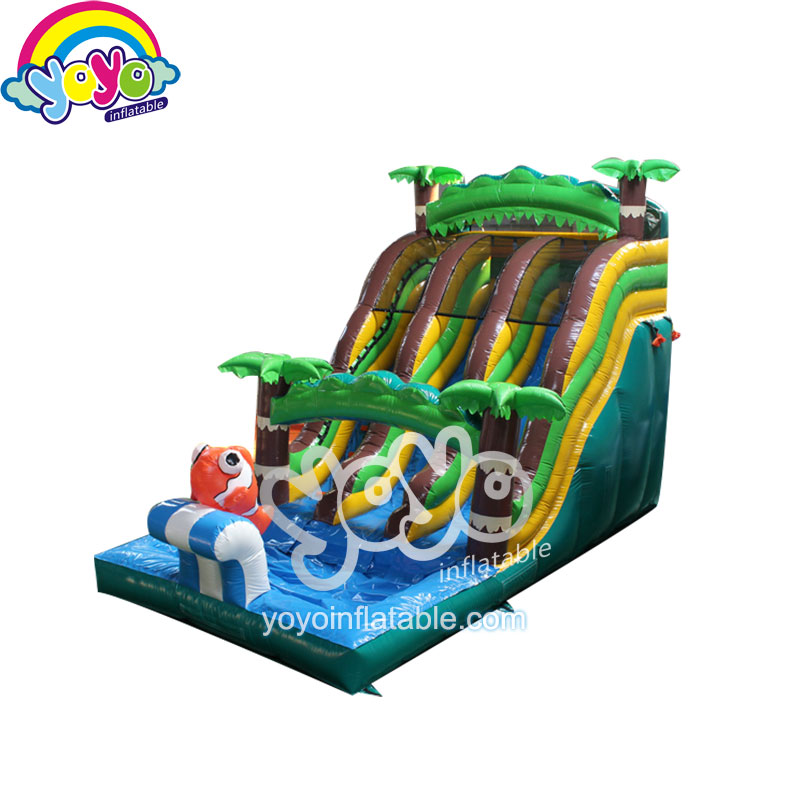 YY-WSL19005 (1) 21ft H Dual Lane Jungle Inflatable Water Slide YY-WSL19005