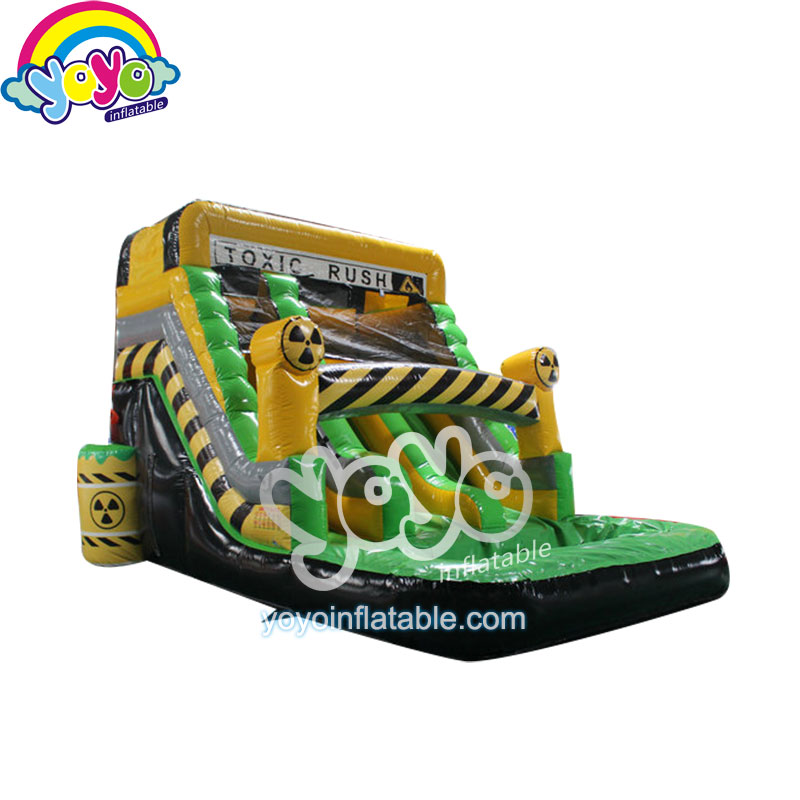 YY-WSL19007 (1) 13' H Toxic Rush Dual Lane Inflatable Water Slide YY-WSL19007