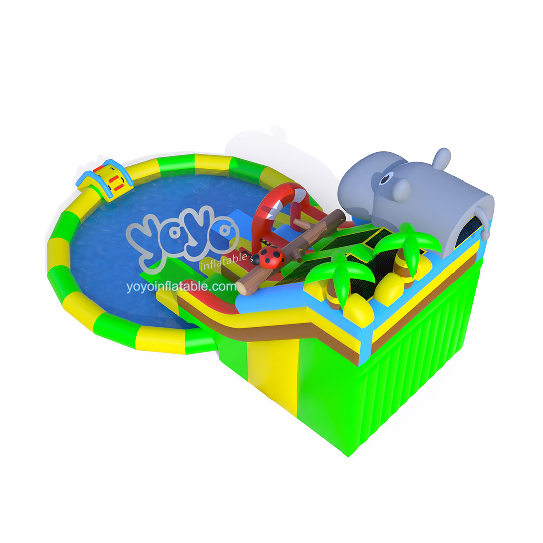 Hippo Dual Lane Inflatable Water Slide and Pool YY-WSL23062 (2) Hippo Dual Lane Inflatable Water Slide and Pool YY-WSL23062 (2)