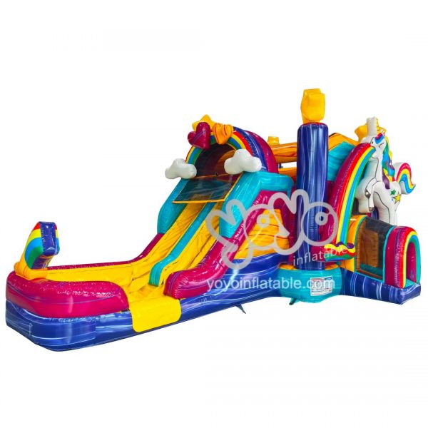 Unicorn Wet Dry Bounce House Slide Combo YY-WCO23086-B