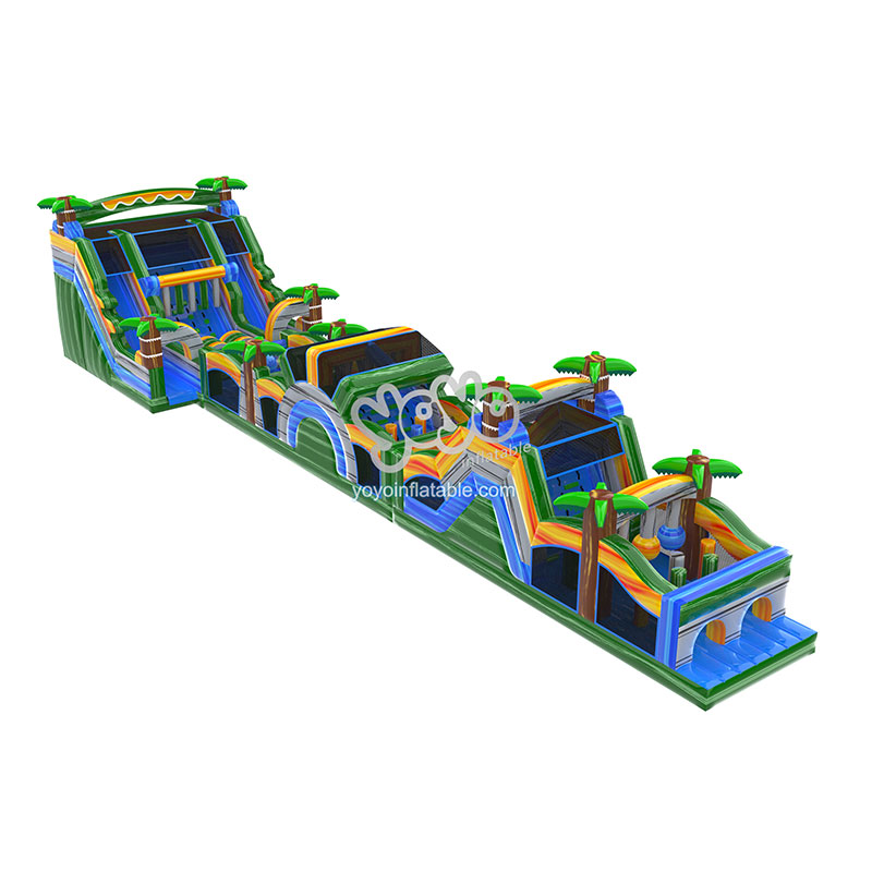 Tropical Marble Obstacle Course Bounce House YY-OB240701-A (1) Tropical Marble Obstacle Course Bounce House YY-OB240701-A (1)