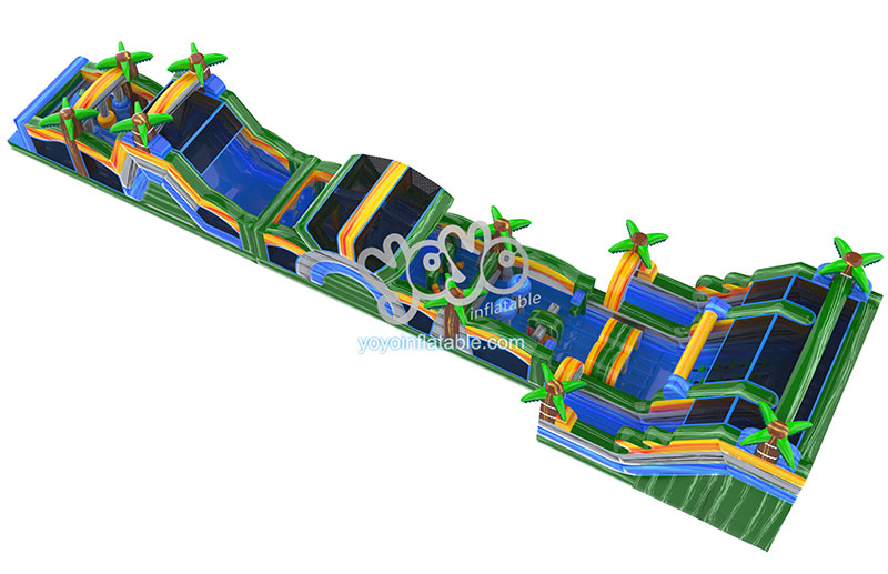 Tropical Marble Obstacle Course Bounce House YY-OB240701-A (2) Tropical Marble Obstacle Course Bounce House YY-OB240701-A (2)