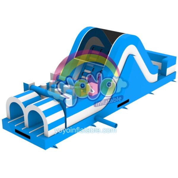 Blue White Inflatable Obstacle Course Bounce House YY-OB250315 (1)