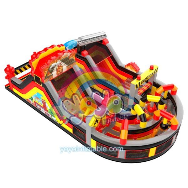 Fire Rescue Brigade U-Shaped Inflatable Obstacle Course YY-OB250623 (2)