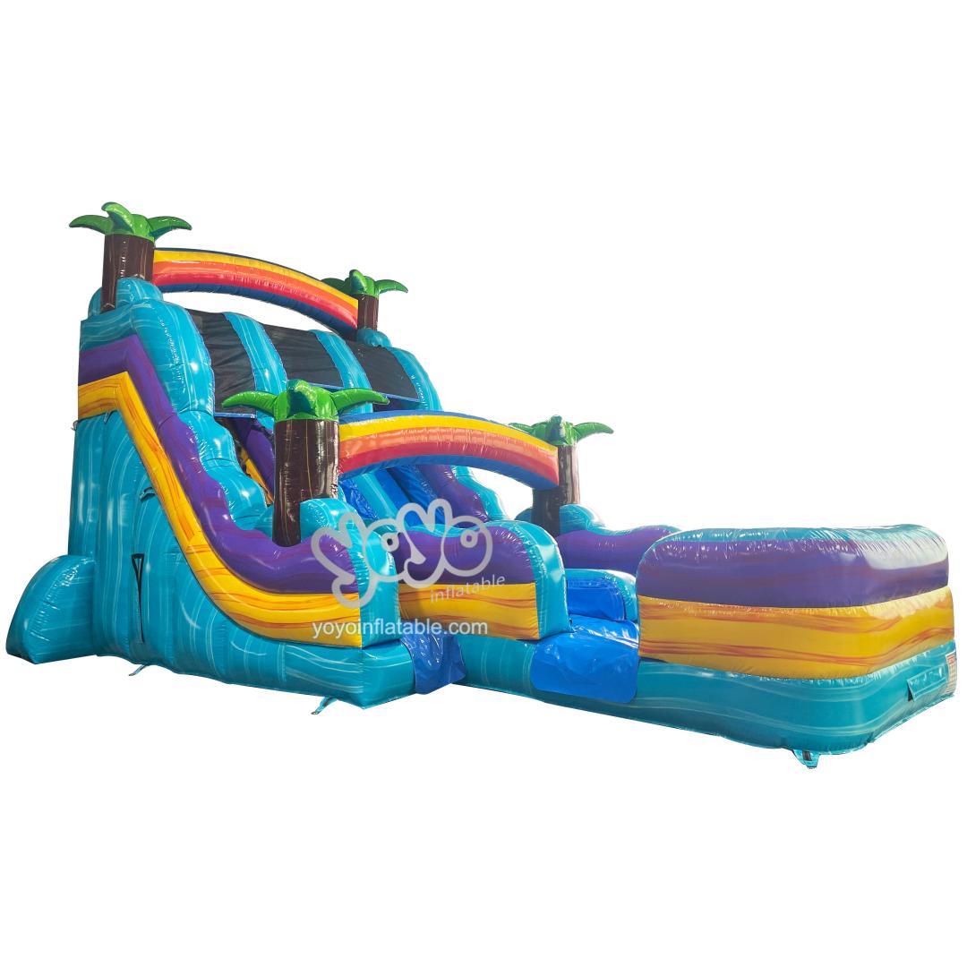 Rainbow Dual Lanes Marble Inflatable Water Slide YY-WSL251152 Rainbow Dual Lanes Marble Inflatable Water Slide YY-WSL251152