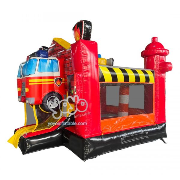 Fire Station Small Inflatable Bounce House Slide Combo YY-CO260161 (1)