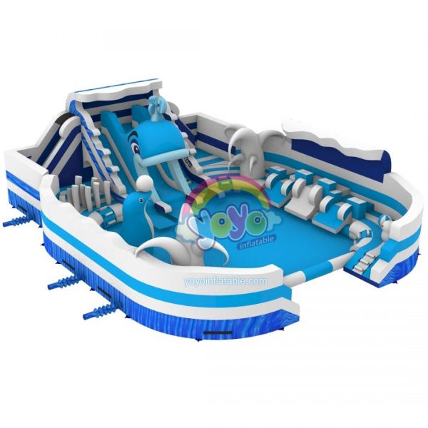 Dolphin Outdoor Big Inflatable Commercial Water Slide YY-WSL240201 (1)