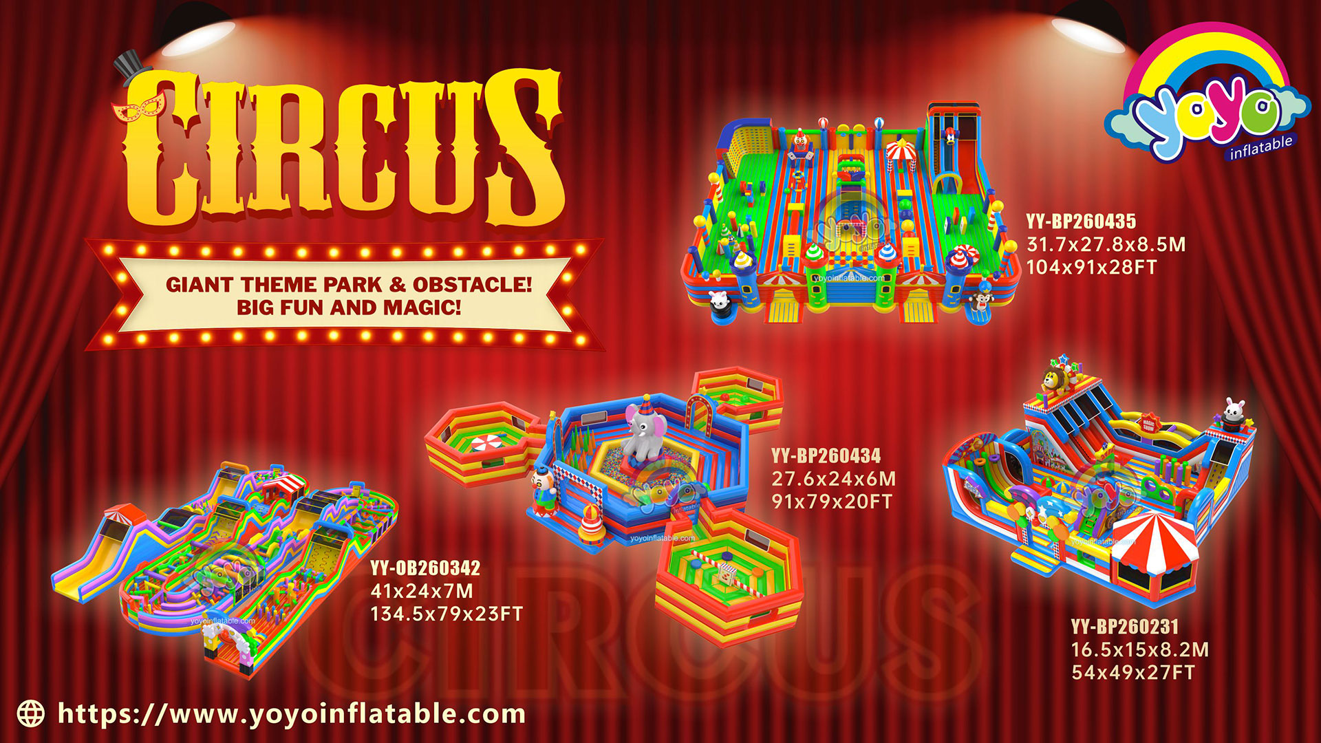 inflatable circus theme park and obstacle - Yoyo Inflatable 260508