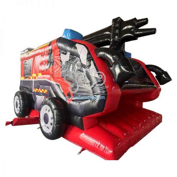 Fire Truck Small Inflatable Obstacle Course Bounce House YY-OB260649 (1)