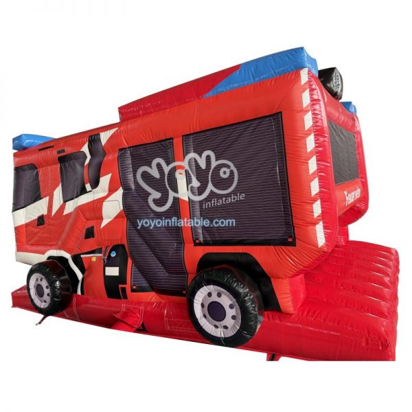 Fire Truck Small Inflatable Obstacle Course Jumper YY-OB260650 (1)