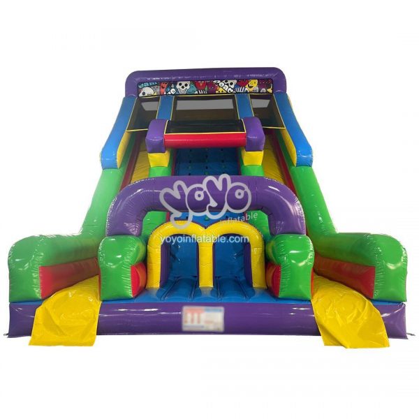 Graffiti Dual Lanes Climbing Inflatable Dry Slide YY-SL260648 (1)