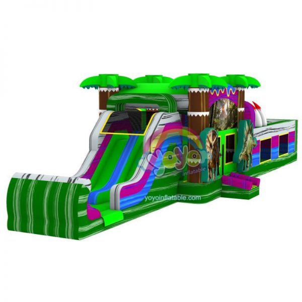 Jurassic Wet Dry Marble Inflatable Obstacle Course Bounce House YY-OB260852-D (1)