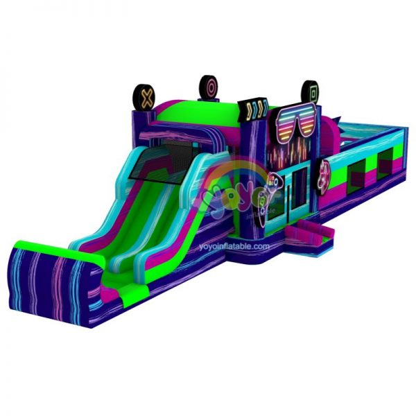 Neon Space Marble Wet Dry Inflatable Obstacle Course Jumper YY-OB260852-E (1)