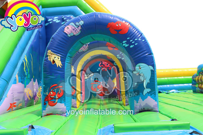 Piranha and Shark Inflatable Water Slide With pool YWSL-16028 - Yoyo Inflatables