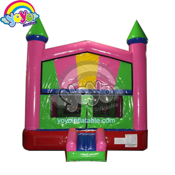 14ft Pink, Green and Yellow Inflatable Modular Rainbow Bounce House with Stair Entrance YBO-15068