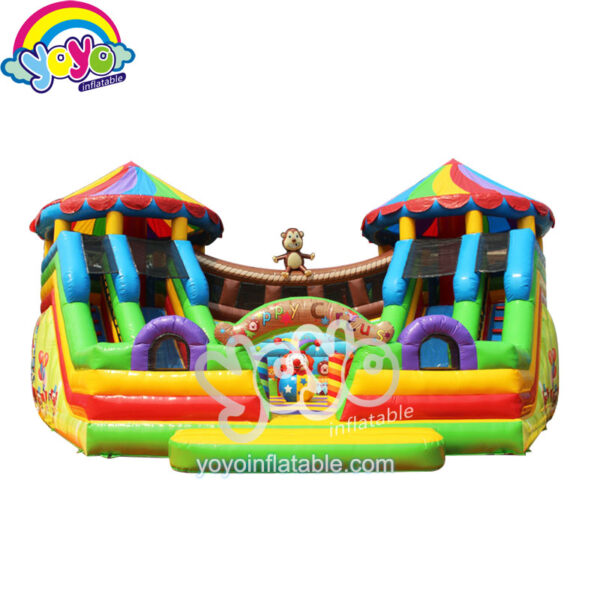 Happy Circus Double Slides Inflatable Playground YY-AP19005