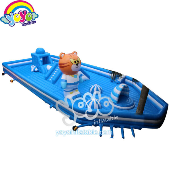 Giant Blue Space Ship Inflatable Amusement Park YY-AP19010