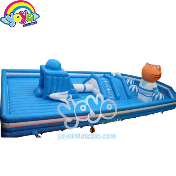 Giant Blue Space Ship Inflatable Amusement Park YY-AP19010