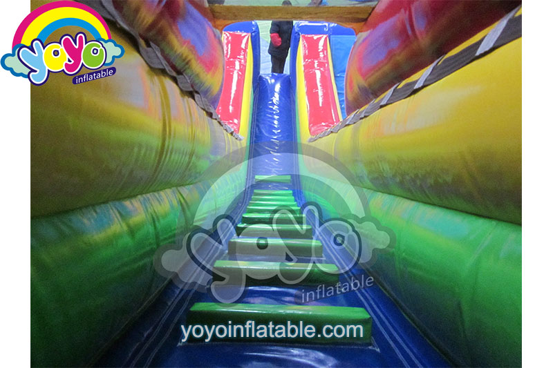 20' H Red Yellow Blue Dual Inflatable Dry Slide YY-DSL12034