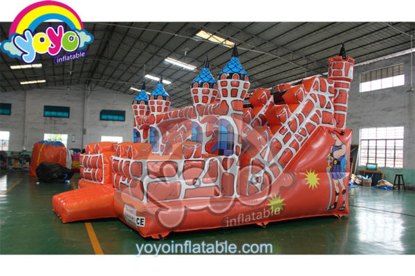 13ft H Orange Castle Theme Inflatable Dry Slide YY-DSL18012