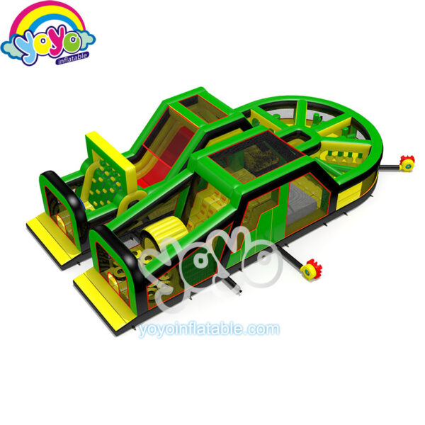 Green Yellow U-shaped Inflatable Obstacle Course YY-NOB2121