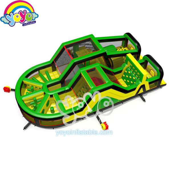 Green Yellow U-shaped Inflatable Obstacle Course YY-NOB2121