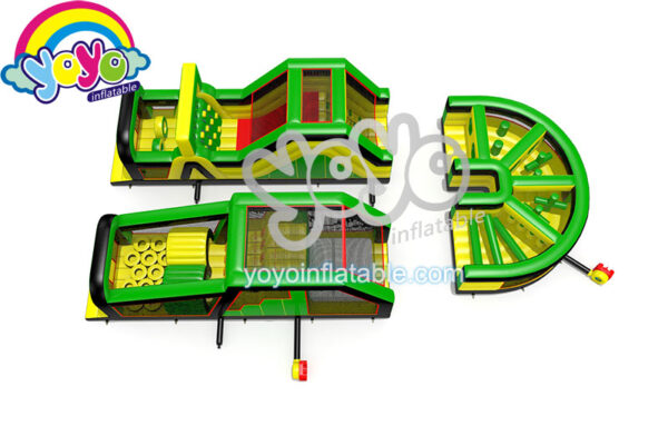 Green Yellow U-shaped Inflatable Obstacle Course YY-NOB2121