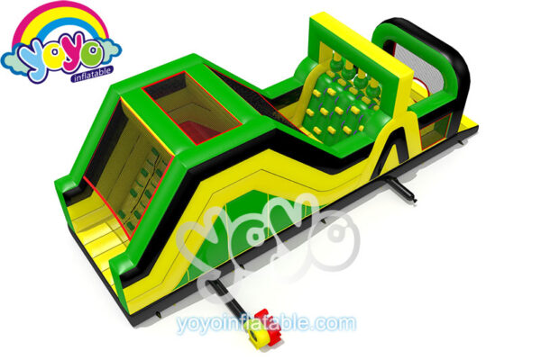 Green Yellow U-shaped Inflatable Obstacle Course YY-NOB2121