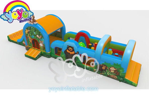 53ft Jungle Animals Inflatable Obstacle Course YY-NOB2123