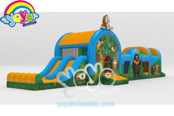 53ft Jungle Animals Inflatable Obstacle Course YY-NOB2123