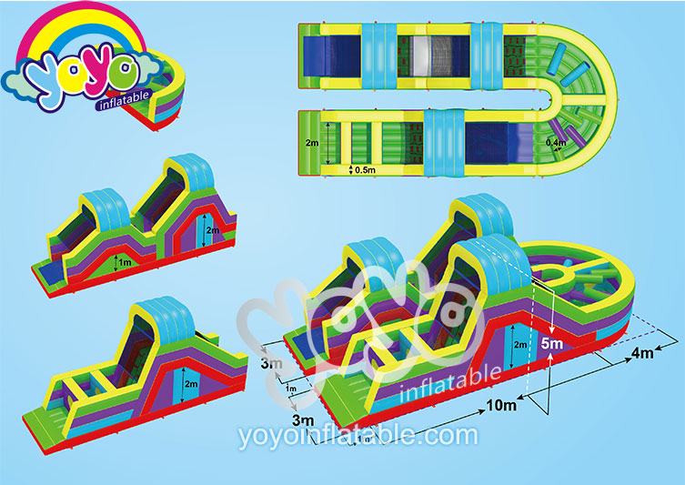 Bright Colors U-shaped Inflatable Obstacle Course YY-NOB2129
