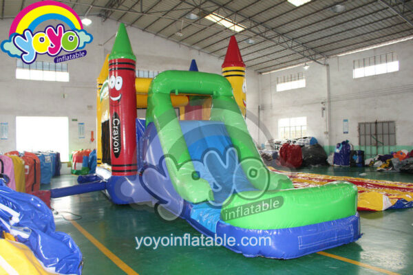 5-In-1 Crayon Castle Inflatable Wet/Dry Combo YY-WCO16027