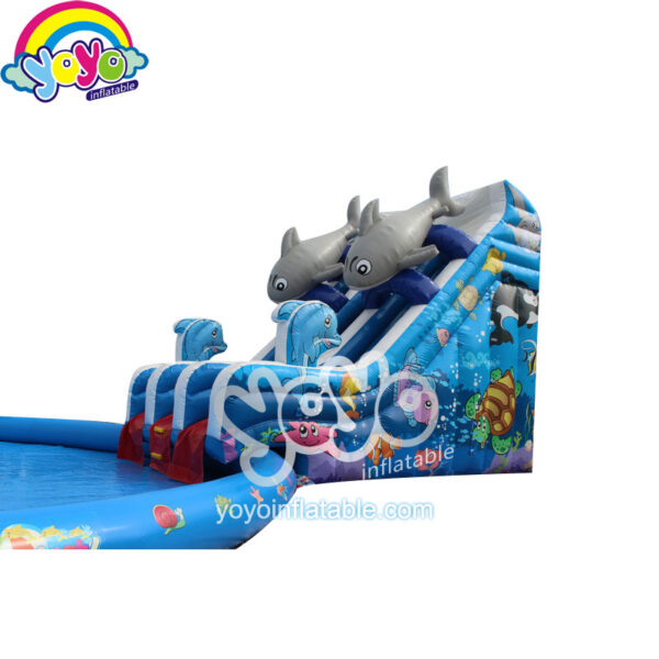 Dolphins Inflatable Slides Water Park with Pool YY-WSL15056