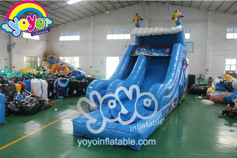 16ft H Dolphin Inflatable Single Water Slide YY-WSL16048