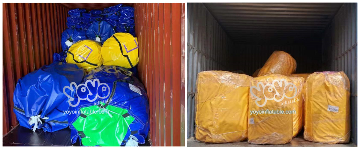 Yoyo Inflatable is loading inflatables into container