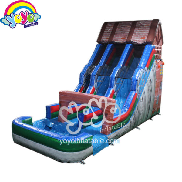 Marble Inflatable Water Slide Double Lane Farm House YY-WSL19006 (1)