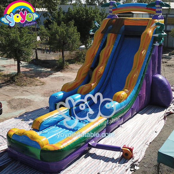 Dinosaur Single Lane Marble Tropical Water Slip and Slide (2)