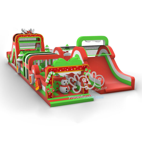 2023 Giant Commercial Inflatable Christmas Obstacle Course YY-OB230431 (1)