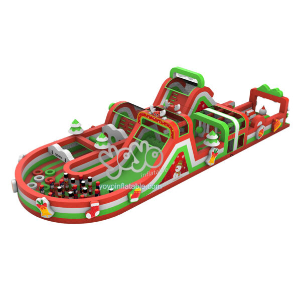 2023 Giant Commercial Inflatable Christmas Obstacle Course YY-OB230431 (3)
